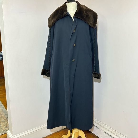 Mink Lined Fur Trimmed Swing Coat - Picture 1 of 16